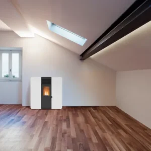 Estufa de pellets Diva de 9 kW en color blanco