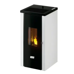 Estufa de pellets Benessere de 9,7 kW en color blanco