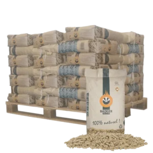 Palet de Madera de Pellets de Tejón 1/2 – 35 bolsas de 15 kg